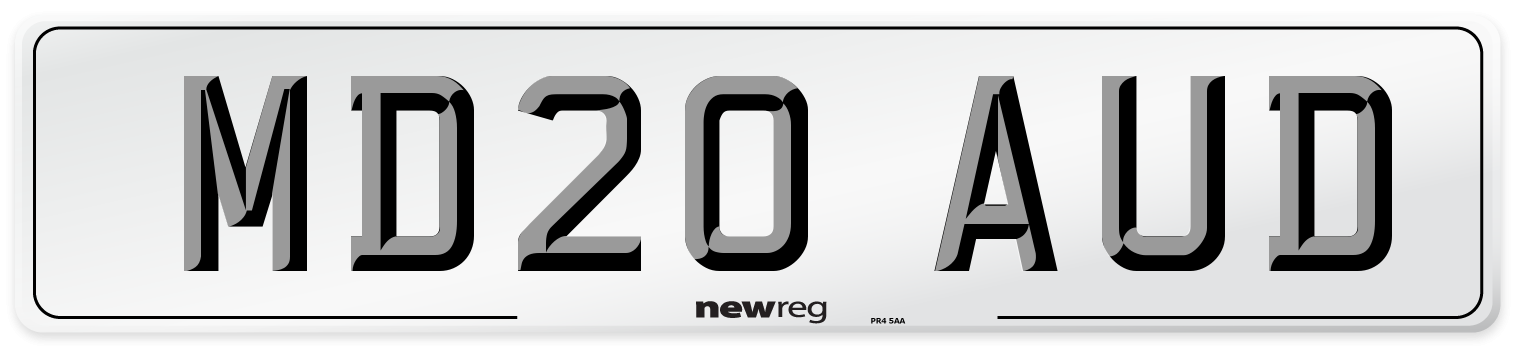 MD20 AUD Number Plate from New Reg